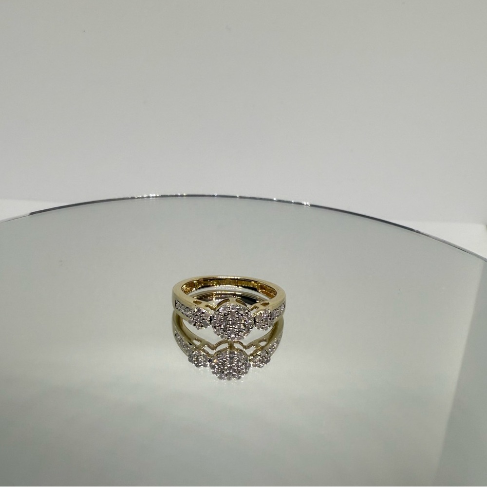 NEW Solid 10K Natural Diamond Gold Ring
